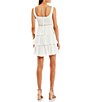 Color:Ivory - Image 2 - Sleeveless Sweetheart Neck Tie Front Tiered Clip Dot Dress