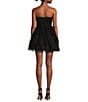 Color:Black - Image 2 - Solid Strapless Bow Front Tiered Dress