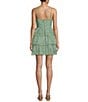 Color:Sage/Silver - Image 2 - Spaghetti Strap Corset Ruched Ruffled Dress