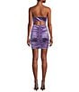 Color:Violet - Image 2 - Spaghetti Strap Cut-Out Back Ruched Dress