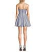 City Vibe Spaghetti Strap Cutout Glitter Skater Party Dress, Color:Ocean - Image 2