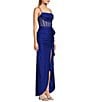 Color:Bright Cobalt Blue - Image 3 - Spaghetti Strap Drape Neck Ruched Dress