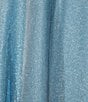 Color:Cyan - Image 4 - Spaghetti Strap Rhinestone Plunge V-Neck Shine Ball Gown