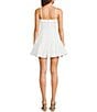 City Vibe Spaghetti Strap Square Neck Bow Front Lace Skater Dress, Color:White - Image 2