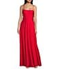 City Vibe Spaghetti Strap Straight Neck Corset A-Line Dress, Color:Bright Scarlet - Image 1