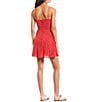 Color:Red/Ivory - Image 2 - Spaghetti Strap Tie-Waist Printed Ruffled Faux-Wrap Dress