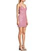 Color:Pink - Image 3 - Spaghetti Strap V-Neck Sequin Slim Dress