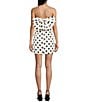 City Vibe Strapless Satin Polka Dot Dress, Color:Ivory/Black - Image 2