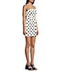 City Vibe Strapless Satin Polka Dot Dress, Color:Ivory/Black - Image 3