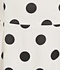 City Vibe Strapless Satin Polka Dot Dress, Color:Ivory/Black - Image 4