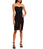 Color:Black - Image 1 - Strapless Sweetheart Neck Ruched Midi Dress