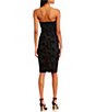 Color:Black - Image 2 - Strapless Sweetheart Neck Ruched Midi Dress
