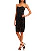 Color:Black - Image 3 - Strapless Sweetheart Neck Ruched Midi Dress