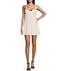 City Vibe Sweetheart Neck Trim Bustier Bodice Skater Dress, Color:Ivory - Image 1