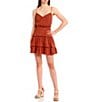 Color:Rust - Image 1 - Tiered Fit and Flare Dress