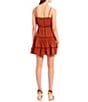 Color:Rust - Image 2 - Tiered Fit and Flare Dress