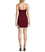 Color:Deep Ruby - Image 2 - V-Neck Fringe Trim Side Slit Cami Slip Mini Dress