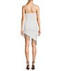 Color:White/Silver - Image 2 - V-Neck Wrap Side Asymmetrical Dress