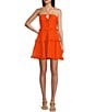 Color:Orange - Image 1 - Y-Halter Ruffle Tiered Dress