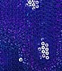 Color:Royal Blue - Image 4 - City Vibes Sequin Asymmetrical Fringe Hem Long Dress