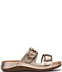 Clarks Cecily Step Metallic Leather Slide Sandals - Image 2