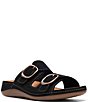 Clarks Artisan Cecily Step Nubuck Suede Slide Sandals - Image 1