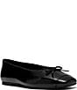 Clarks Signature Befana Bow Leather Pointed Toe Ballet Flats - Image 1