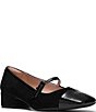 Clarks Signature Crista Strap Suede Cap Toe Mary Jane Pumps - Image 1