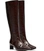 Clarks Signature Edina Crocodile Embossed Leather Snip Toe Tall Boots - Image 1