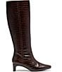 Clarks Signature Edina Crocodile Embossed Leather Snip Toe Tall Boots - Image 2