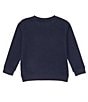 Color:Navy - Image 2 - Little Boys 2T-6 Long Sleeve Chenille Football Sweatshirt