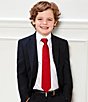 Color:Red - Image 3 - Boys Basic Solid 14#double; Tie