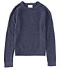 Color:Navy Heather - Image 1 - Big Boy 8-20 Long Sleeve Raglan Crew Neck Sweater