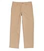 Color:Dark Khaki - Image 1 - Big Boys 10-18 Husky Modern-Fit Comfort Stretch Synthetic Pants