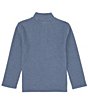 Color:Blue Heather - Image 2 - Big Boys 8-20 Long Sleeve 1/4 Zip Reversible Flatback Ribbed Pullover
