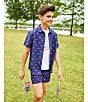 Class Club Big Boys American Flag Print Shorts, Color:Navy Flag - Image 4