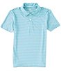 Color:Cabbage - Image 1 - Big Boys 8-20 Feeder Stripe Short Sleeve Synthetic Polo