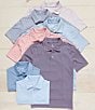 Color:Candy Pink - Image 2 - Big Boys 8-20 Short Sleeve Feeder Stripe Polo