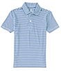 Color:Clear Waters - Image 1 - Big Boys 8-20 Short Sleeve Feeder Stripe Polo