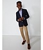 Color:Navy - Image 2 - Big Boys 8-20 Gold Button Blazer