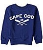 Color:Navy - Image 1 - Big Boys 8-20 Long Sleeve Cape Cod Terry Crew Neck Sweatshirt