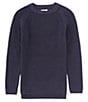 Color:Navy Heather - Image 1 - Big Boys 8-20 Long Sleeve Crew Neck Sweater