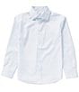 Color:Blue/White - Image 1 - Big Boys 8-20 Long Sleeve Geo Print Synthetic Dress Shirt