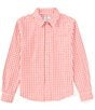 Color:Salmon - Image 1 - Big Boys 8-20 Long Sleeve Gingham Sport Shirt