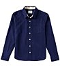Color:Navy - Image 1 - Big Boys 8-20 Long Sleeve Linen Sport Shirt