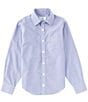 Color:Dark Blue - Image 1 - Big Boys 8-20 Long Sleeve Non-Iron Gingham Dress Shirt