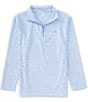 Class Club Big Boys Long Sleeve Synthetic Stripe 1/4 Zip Pullover, Color:Vista Blue - Image 1