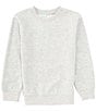 Color:Grey Heather - Image 1 - Big Boys 8-20 Long Sleeve Washed Solid Terry Crew Neck Sweatshirt