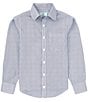 Color:Blue - Image 1 - Big Boys 8-20 Non-Iron Point Collar Blue Print Dress Shirt