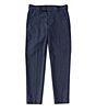 Color:Navy - Image 1 - Big Boys 8-20 Navy Sharkskin Dress Pants